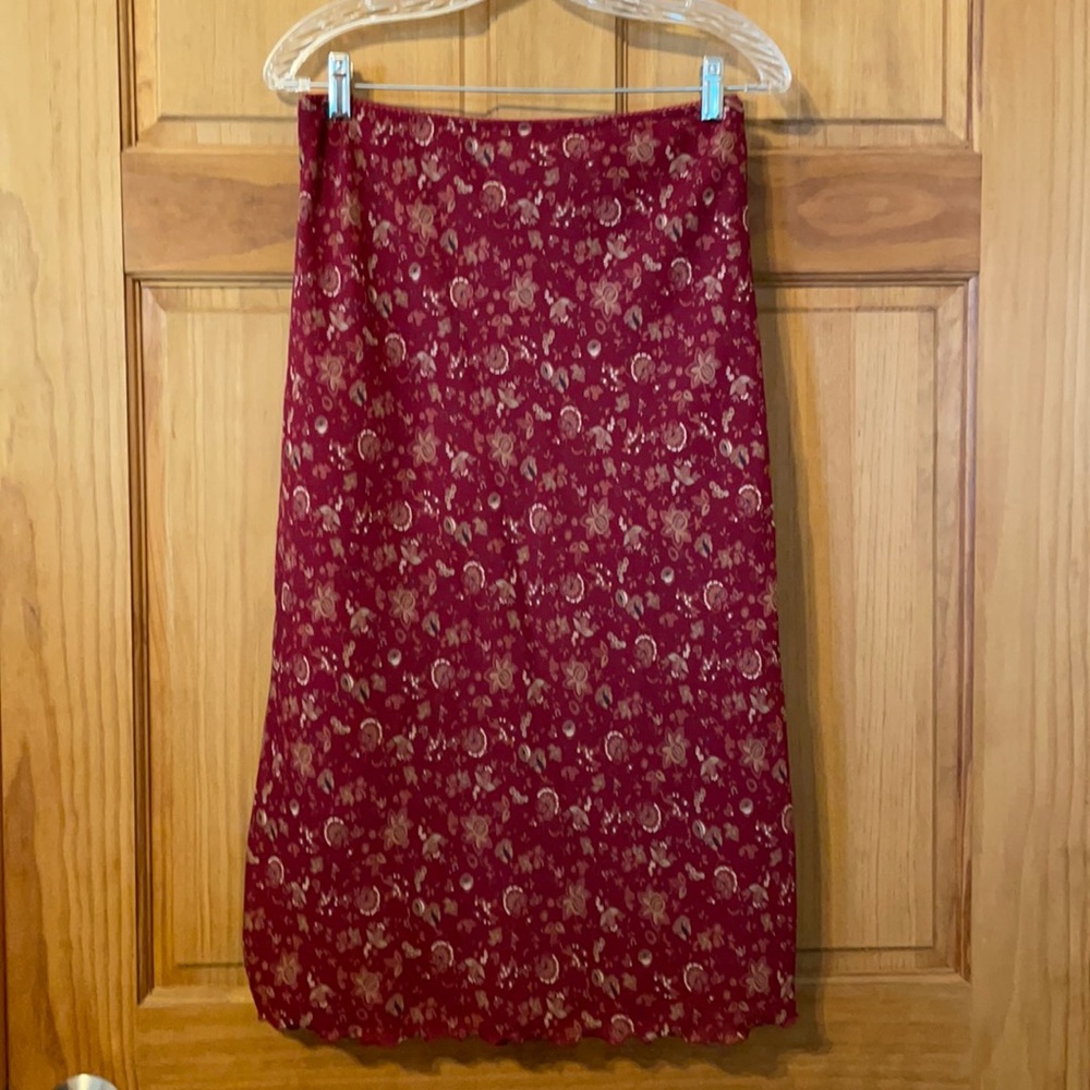 Red Floral Skirt